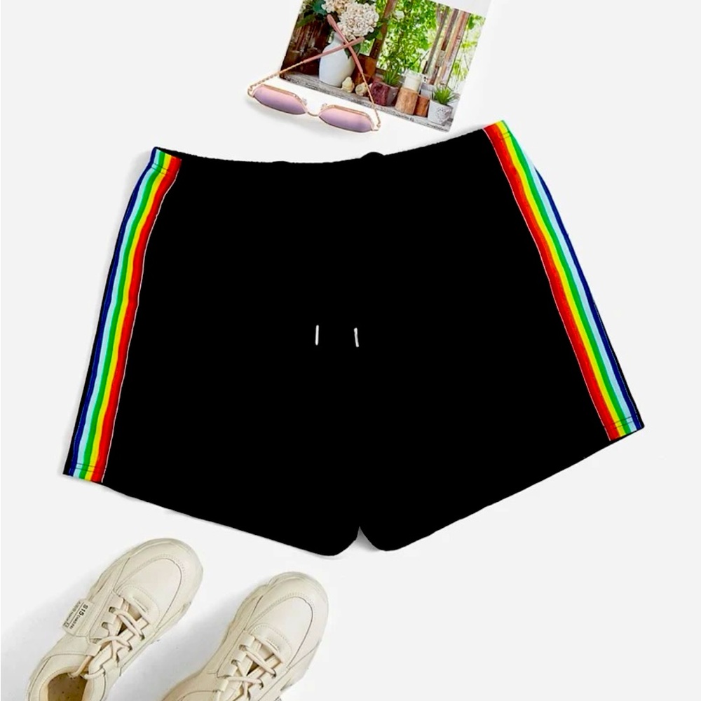 Plus size rainbow shorts
